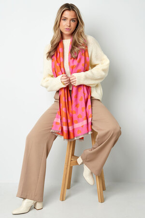 Happy heart scarf - Orange/pink h5 Picture3